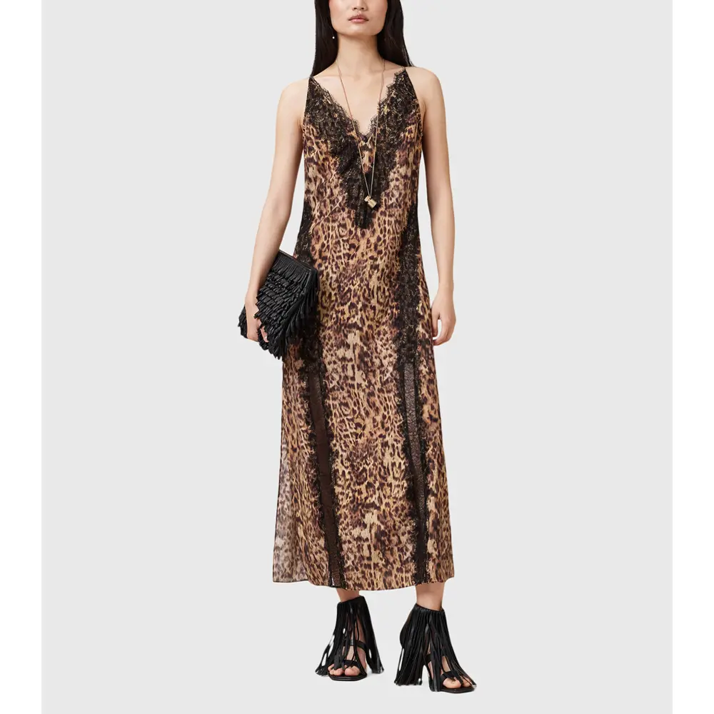 AllSaints Melia Leopard Print Maxi Dress